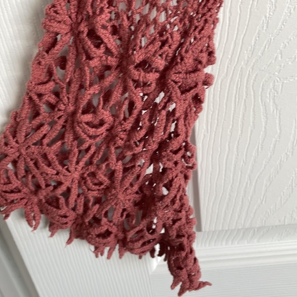 Knit Floral Crocheted Bell Sleeve Cropped Sheer Cover Up Shirt - Picture 3 of 5